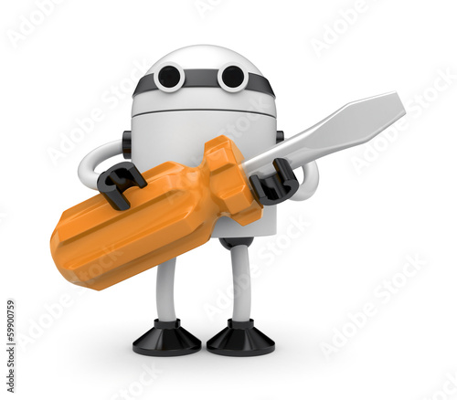 Illustration: Robot with screwdriver Robot with screwdriver