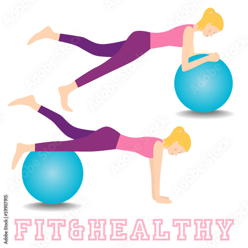 Vector: Stretch body fitness exercises workout. Keep fit. Sport. Stretch body fitness exercises workout. Keep fit. Sport.