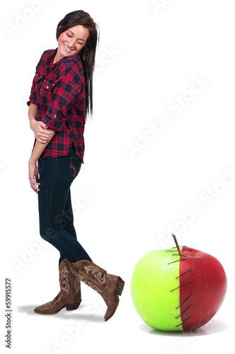 Photo: Woman with a Stitched Apple Woman with a Stitched Apple