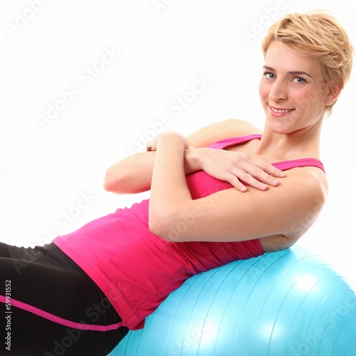 Photo: Bauchübung auf einem Ball Bauchübung auf einem Ball