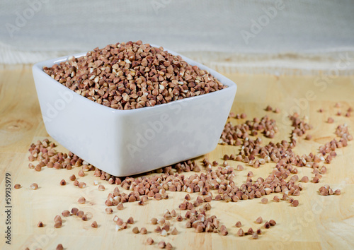 Photo: kasha buckwheat groats in a ceramic bowl kasha buckwheat groats in a ceramic bowl