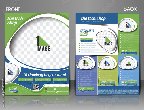 Vector: The Tech Shop Flyer Magazine Cover & Poster Template The Tech Shop Flyer Magazine Cover & Poster Template