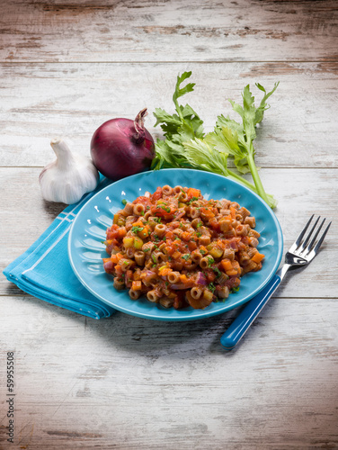 Photo: pasta with vegetables ragout pasta with vegetables ragout
