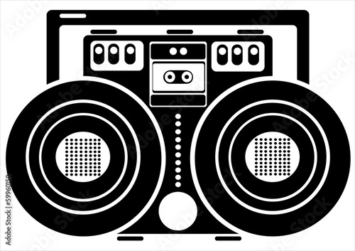 Vector: cassette recorder on white background cassette recorder on white background