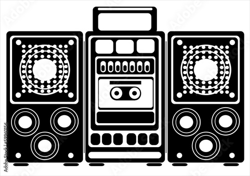 Vector: vector cassette recorder on white background vector cassette recorder on white background