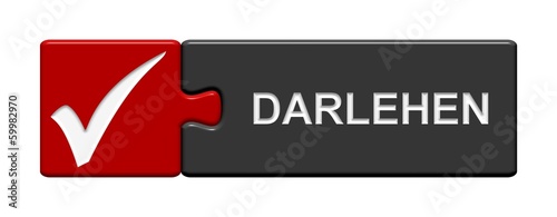 Illustration: Puzzle-Button rot grau: Darlehen Puzzle-Button rot grau: Darlehen