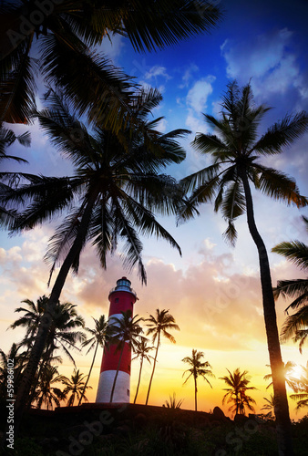 Photo: Lighthouse at sunset Lighthouse at sunset