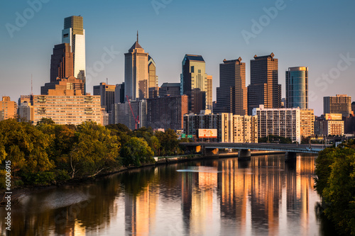 Photo: Philadelphia skyline reflected in Schuylkill River Philadelphia skyline reflected in Schuylkill River
