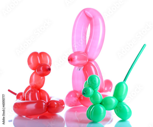 Photo: Simple balloon animals, isolated on white Simple balloon animals, isolated on white