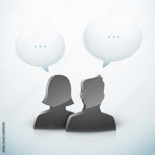 Vector: Couple homme femme discussion Couple homme femme discussion