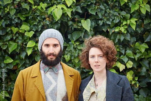 Photo: Smiling hipster student couple Smiling hipster student couple