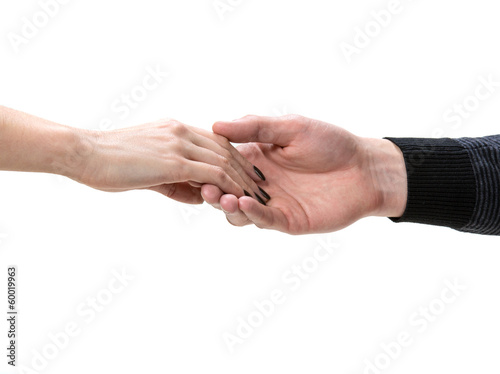 Photo: Female and male hands Female and male hands