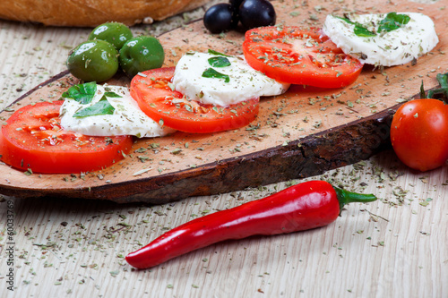 Photo: Caprese with olives Caprese with olives