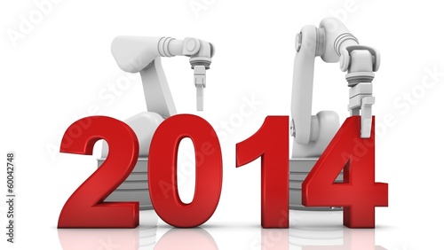 Illustration: Industrial robotic arm building 2014 Industrial robotic arm building 2014