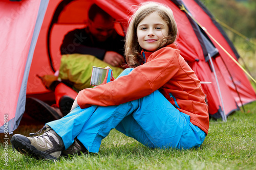 Photo: Summer in the tent - family on the camping Summer in the tent - family on the camping