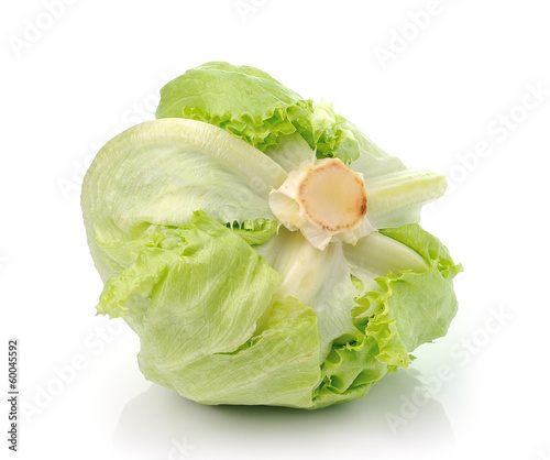 Photo: Green Iceberg lettuce on White Background Green Iceberg lettuce on White Background