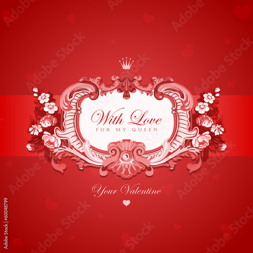 Vector: Vintage Valentine's day greeting card vector design Vintage Valentine's day greeting card vector design