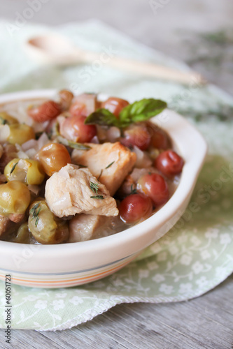 Photo: Pork meat stew with white wine sauce Pork meat stew with white wine sauce