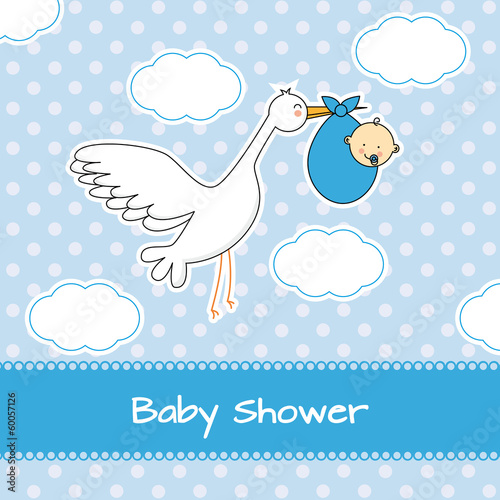 Vector: Baby boy arrival announcement card Baby boy arrival announcement card