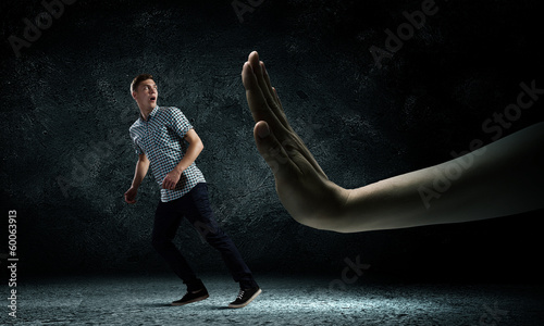 Photo: Man running away Man running away