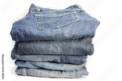Photo: Neat Stack of Blue Jeans Neat Stack of Blue Jeans