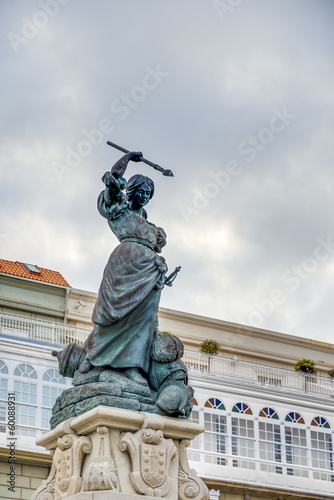 Photo: Monument to Maria Pita, A Coruna, Galicia, Spain. Monument to Maria Pita, A Coruna, Galicia, Spain.