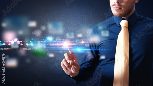 Photo: Futuristic touch screen interface Futuristic touch screen interface