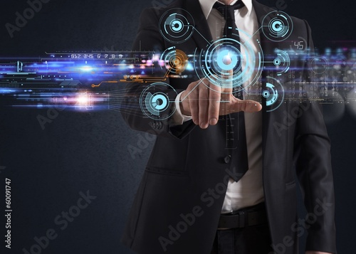 Photo: Futuristic touch screen interface Futuristic touch screen interface