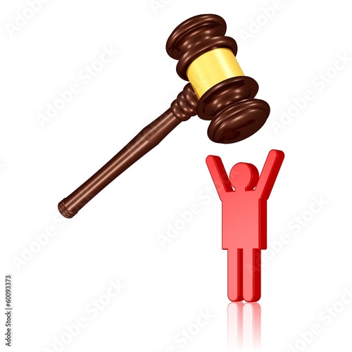 Illustration: Verurteilung eines Straftäters oder Opfer der Justiz Verurteilung eines Straftäters oder Opfer der Justiz