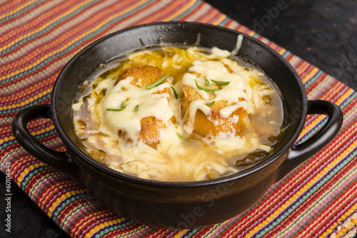Photo: French onion soup with ingredients French onion soup with ingredients