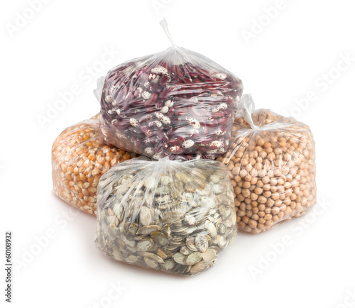 Photo: seeds beans peas bags seeds beans peas bags