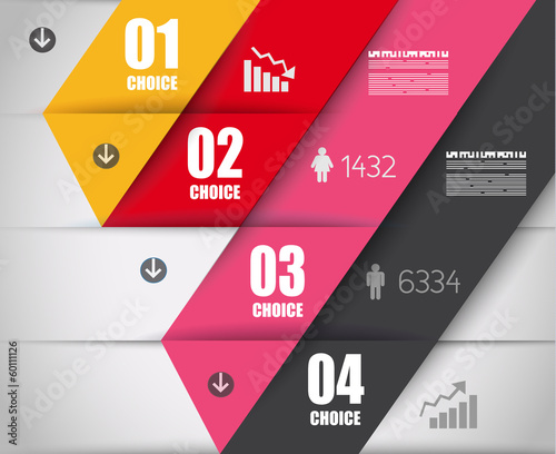 Vector: Infographic design template with paper tags. Infographic design template with paper tags.