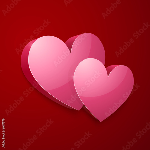 Vector: Realistic vector bright pink Valentines hearts Realistic vector bright pink Valentines hearts