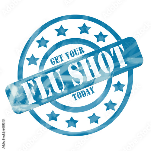 Illustration: Blue Weathered Flu Shot Stamp Circles and Stars Blue Weathered Flu Shot Stamp Circles and Stars