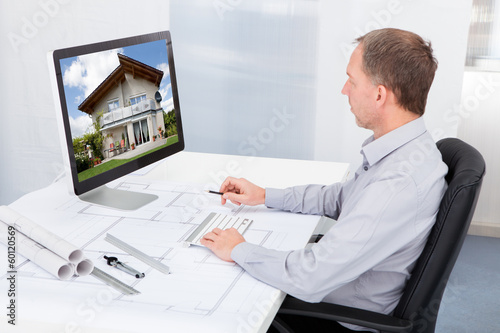 Photo: Architect Working On Computer Architect Working On Computer