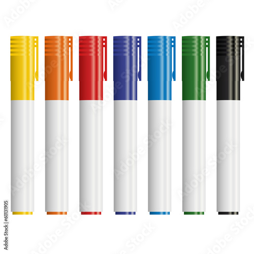 Vector: Textmarker geschlossen - bunt Textmarker geschlossen - bunt