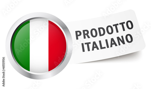 Vector: Button mit Fahne " PRODOTTO ITALIANO " Button mit Fahne " PRODOTTO ITALIANO "