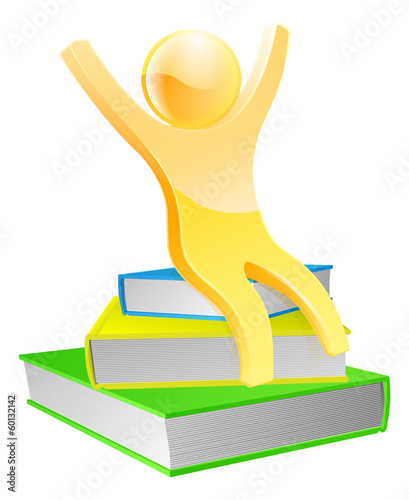 Vector: Happy gold book mascot concept Happy gold book mascot concept