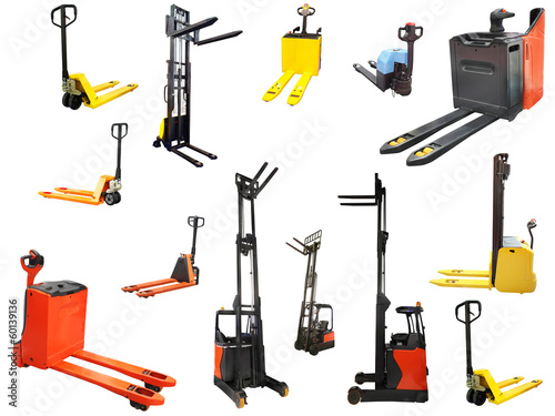 Photo: The image of loaders under the white background The image of loaders under the white background