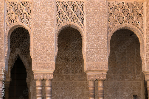 Photo: Moorish arches and columns of Alhambra harem in Granada, Spain Moorish arches and columns of Alhambra harem in Granada, Spain