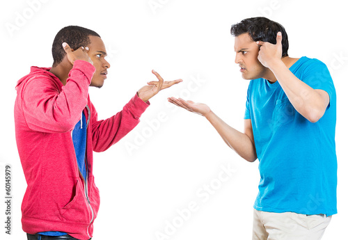 Photo: Two man fighting, screaming, blaming each other Two man fighting, screaming, blaming each other