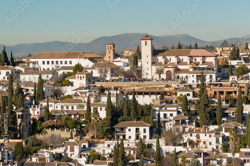 Photo: San Nicolas church in Moorish Albaicin district of Granada San Nicolas church in Moorish Albaicin district of Granada