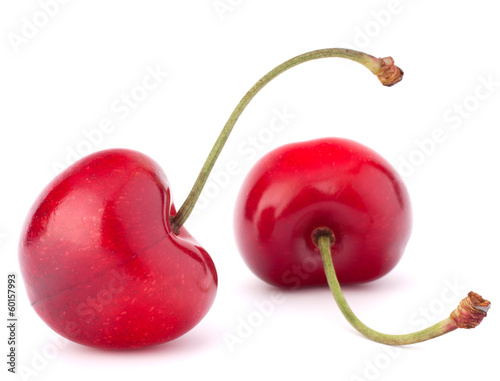 Photo: Two heart shaped cherry berries Two heart shaped cherry berries