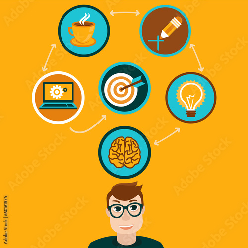 Vector: Vector idea concept in flat style Vector idea concept in flat style