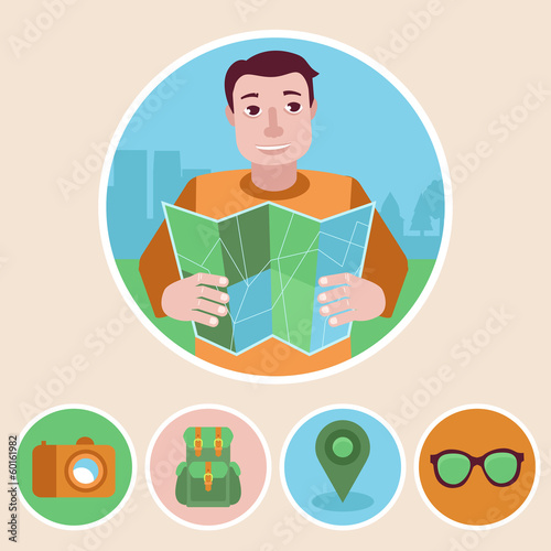 Vector: Vector character in flat style Vector character in flat style