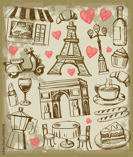 Vector: vector hand drawn paris illustration vector hand drawn paris illustration
