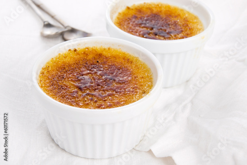 Photo: French dessert - cream brulee, burnt cream French dessert - cream brulee, burnt cream