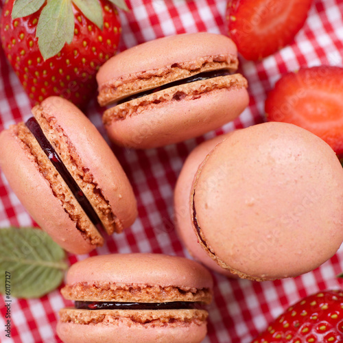 Photo: Macarons, Erdbeeren Macarons, Erdbeeren