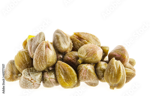 Photo: Capers isolated on white background Capers isolated on white background