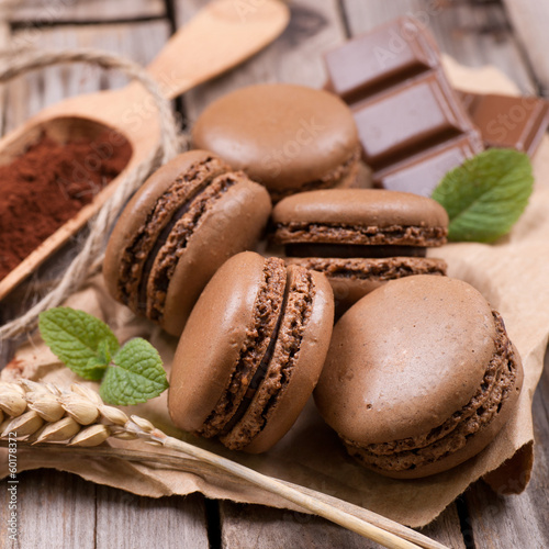 Photo: Macarons, Schokolade Macarons, Schokolade